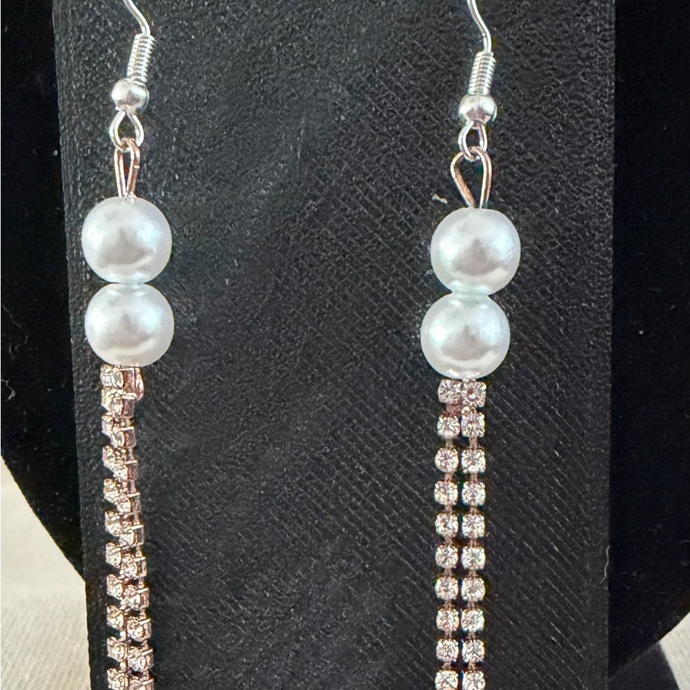 Elegant Silver and Pearl Drop Earrings